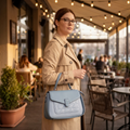 Denim Leather Satchel Bag