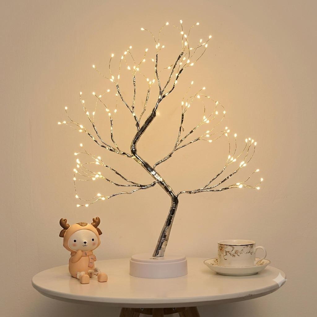 LED Bedroom Tree Shape String Copper Wire Lamp