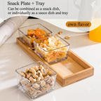3-pc Square Storage Jar Set with Wooden Tray